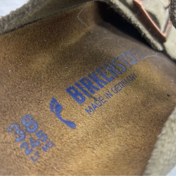 Birkenstock Arizona Two Strap Sandal Beige Suede Unisex Women’s 7 Mens 5 EU38 - Picture 8 of 9